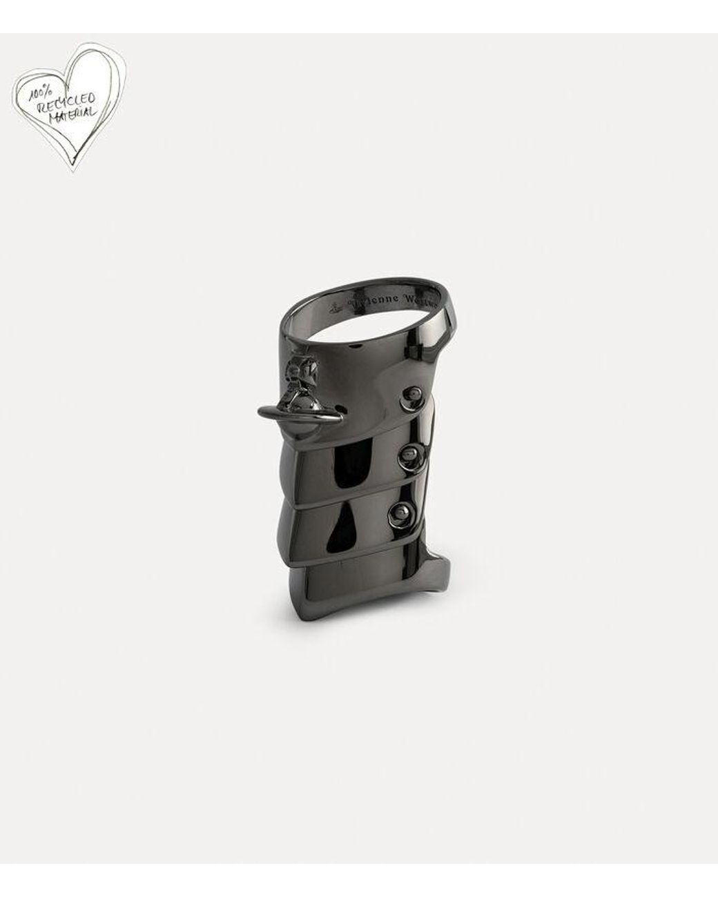 Vivienne Westwood Black Logo Ring for men