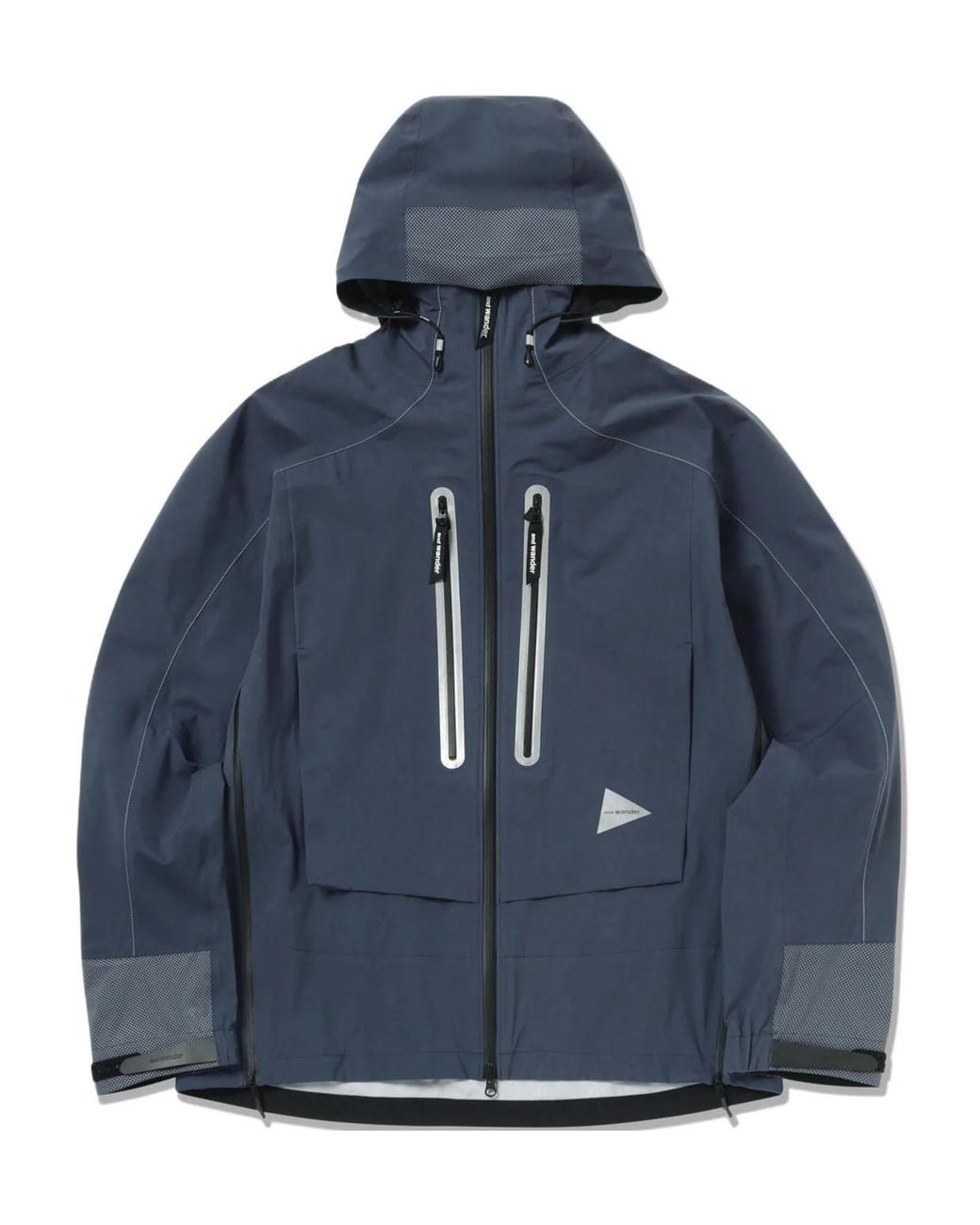 And Wander Blue Zip Pocket Hooded Jacket for men