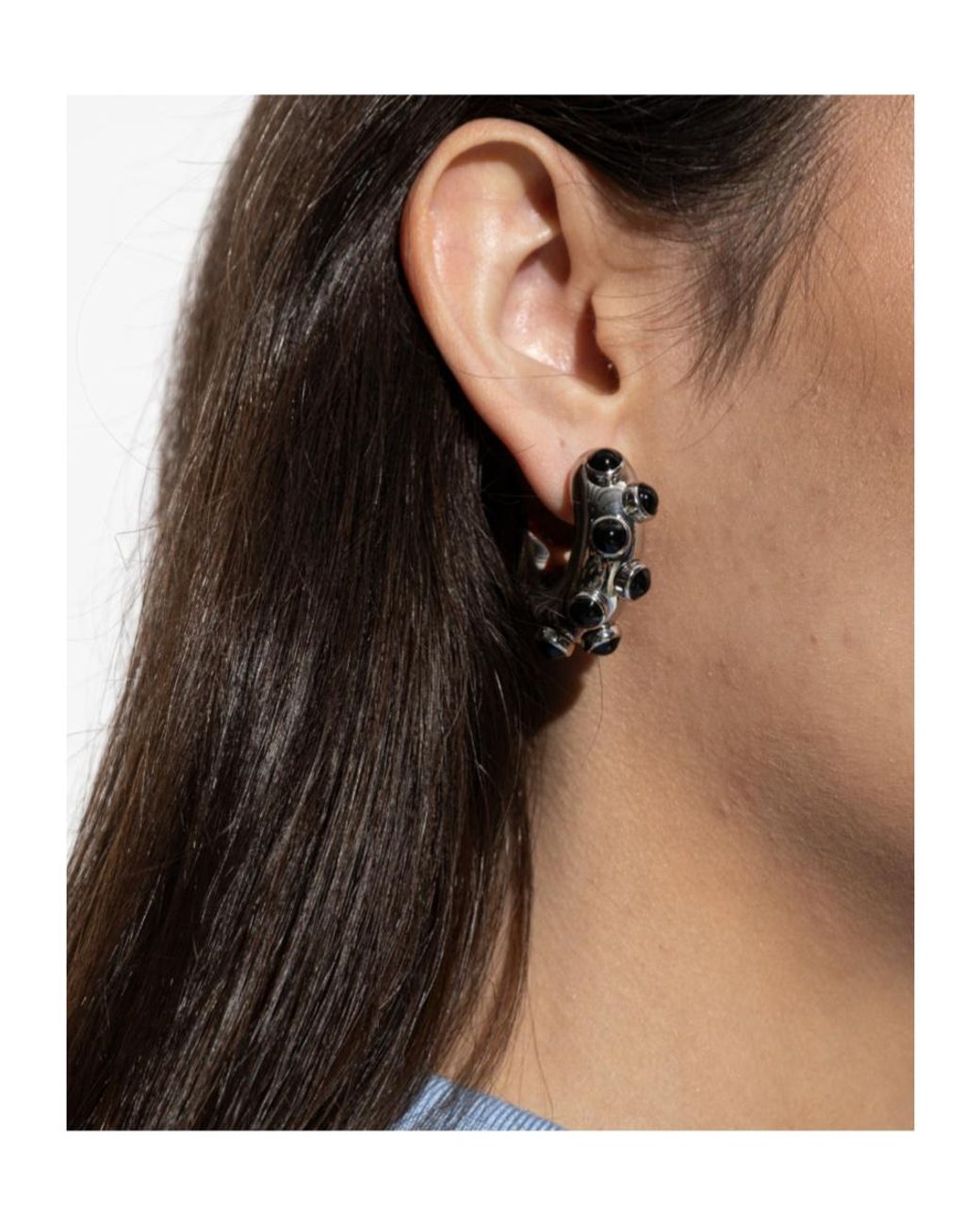 Marni White Studded Hoop Earrings
