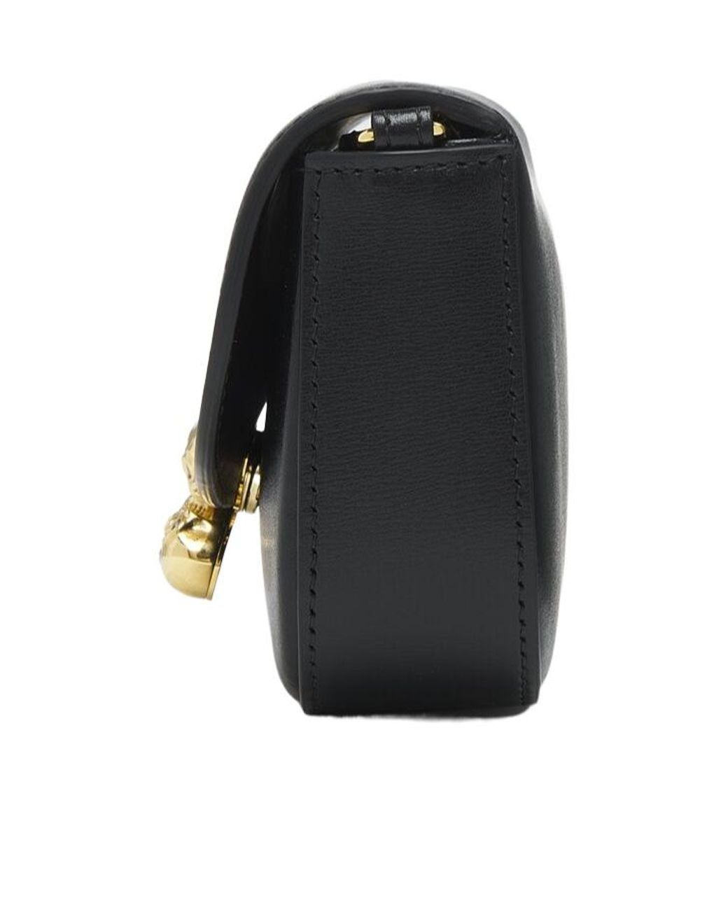 McQueen Blue Small Skull Flower Embellished Shoulder Bag