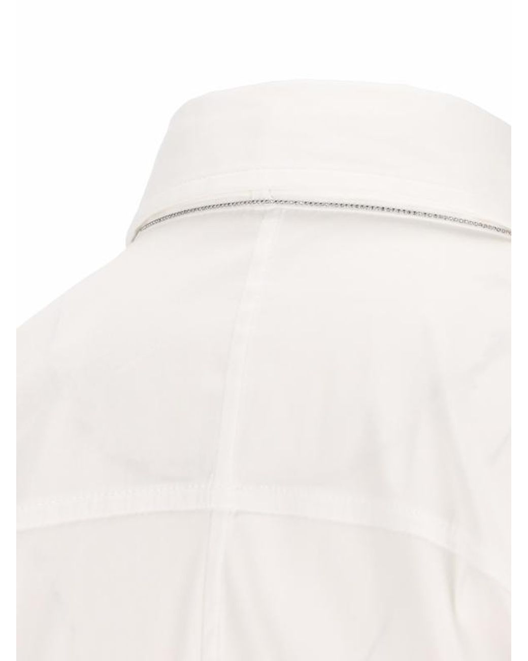 Brunello Cucinelli White Tie-Detail Monile Shirt