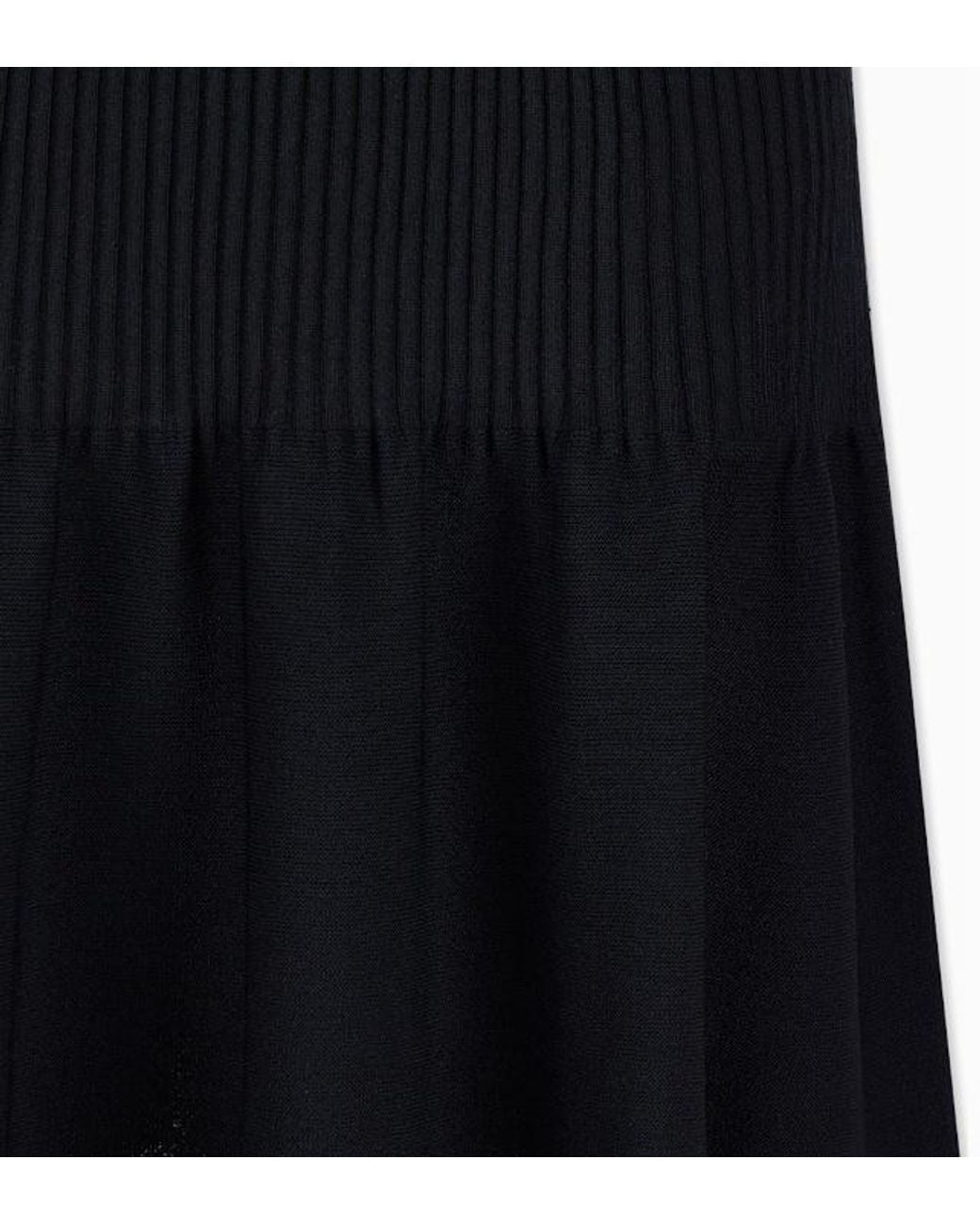 ARMANI EXCHANGE Black Ribbed-Knit Sleeveless Mini Dress