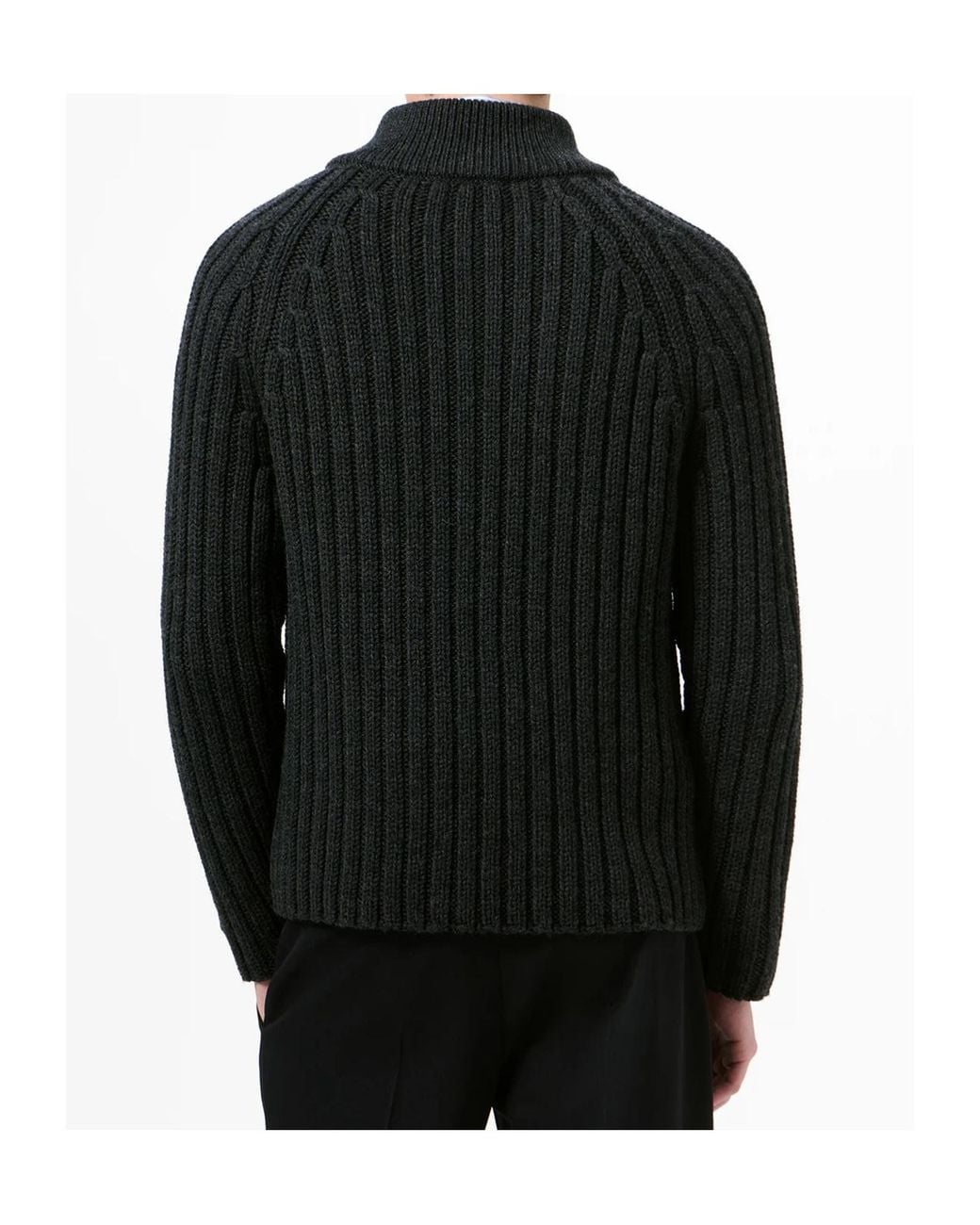 Our Legacy Black Ultra Zip Funnel Knitted Sweater for men