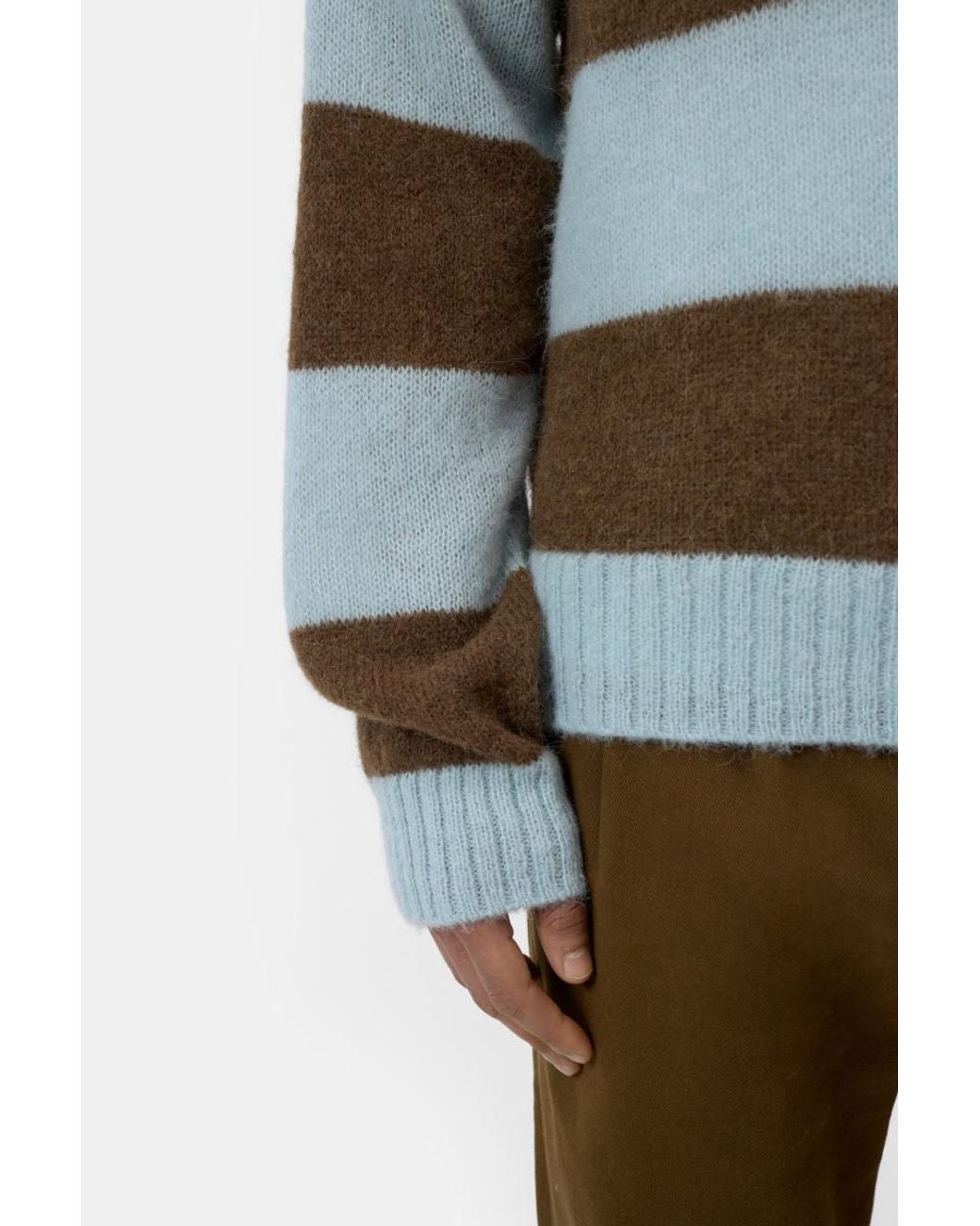 Closed Multicolor Soft Striped Knitted Sweater for men