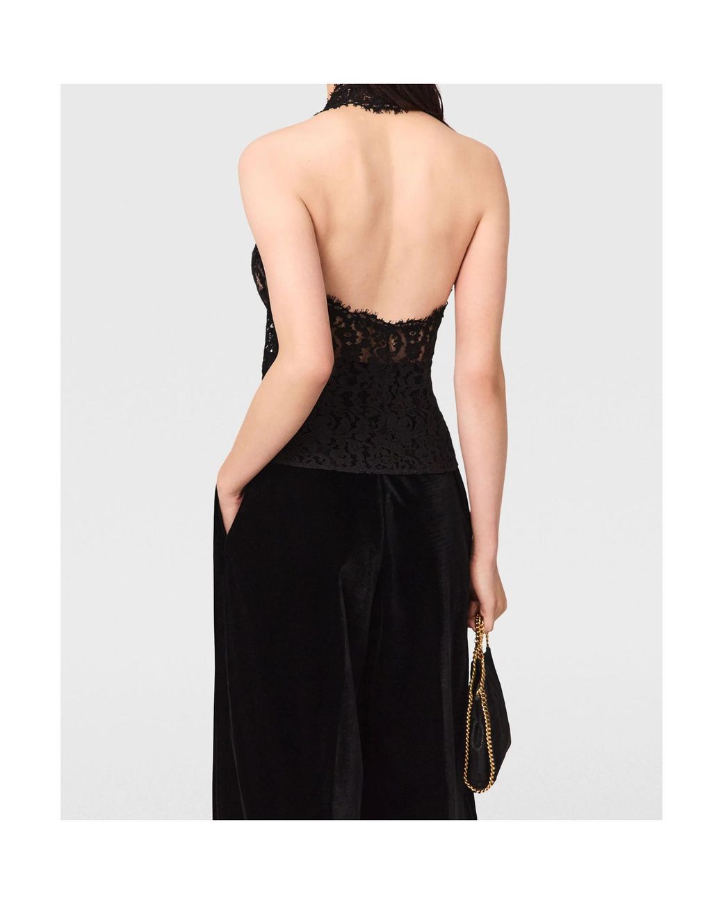 Stella McCartney Black Halterneck Lace Top