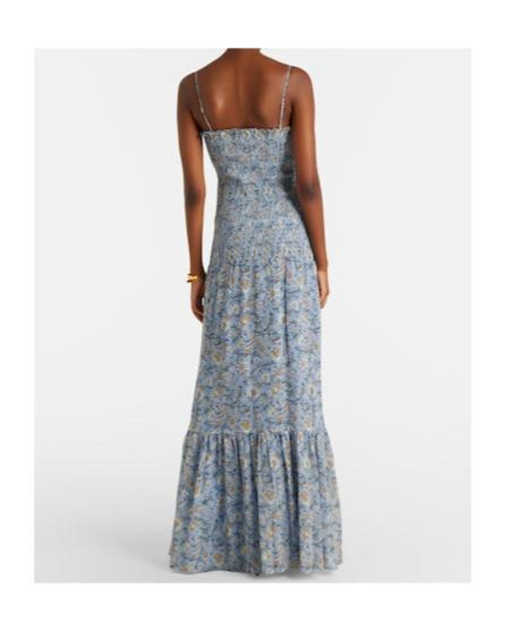 Veronica Beard Blue Clem Floral Cotton And Silk Maxi Dress