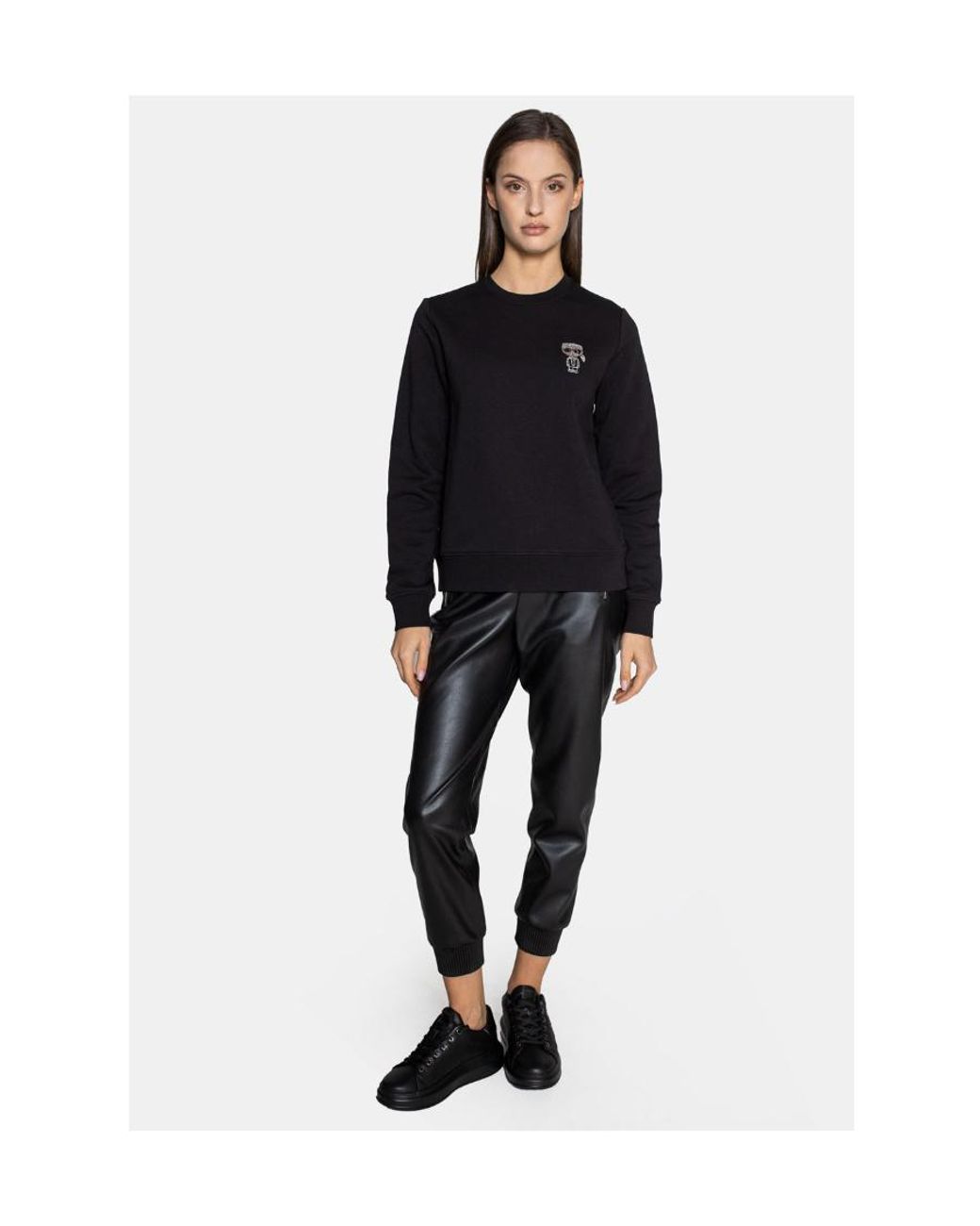 Karl Lagerfeld Black Logo Crew Neck Sweatshirt