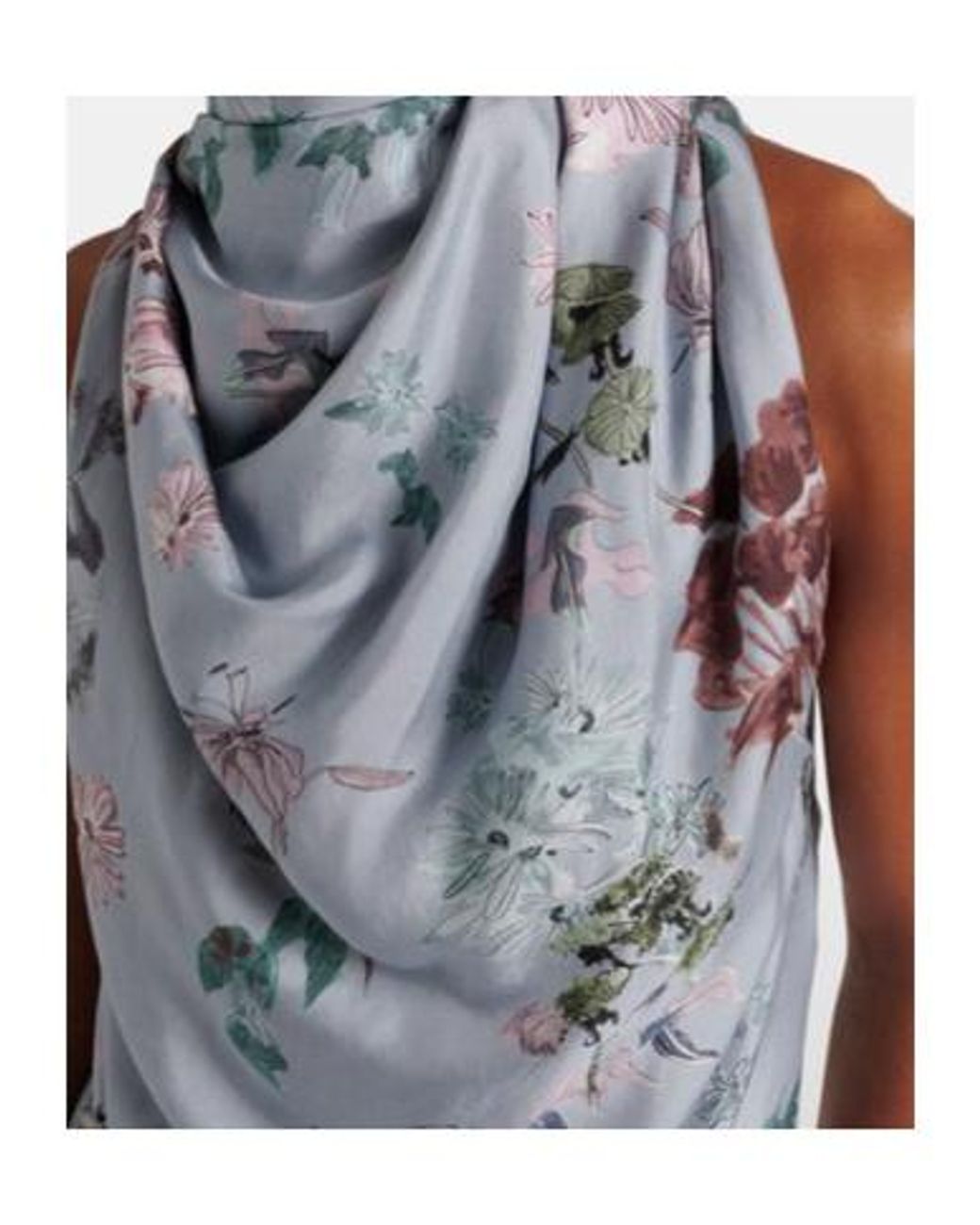 Altuzarra Gray Sleary Floral Draped Silk Top