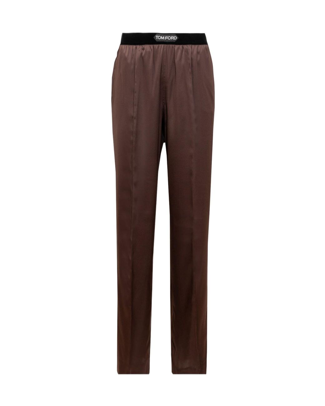 Tom Ford Brown Stretched Satin Pj Pants
