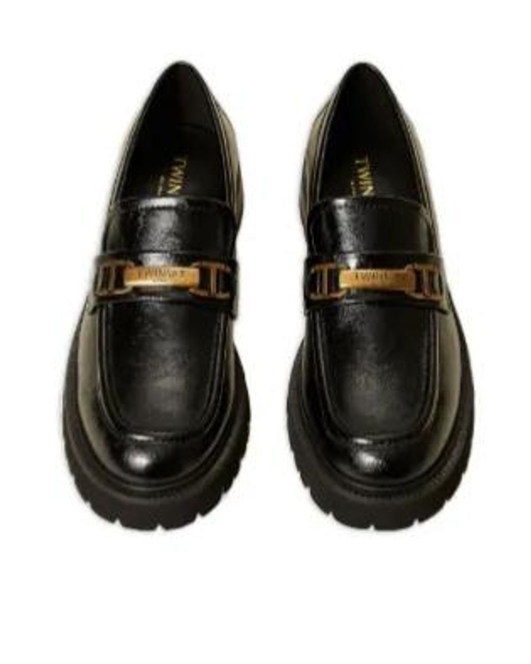 Twinset Brown Oval-Clasp Loafers