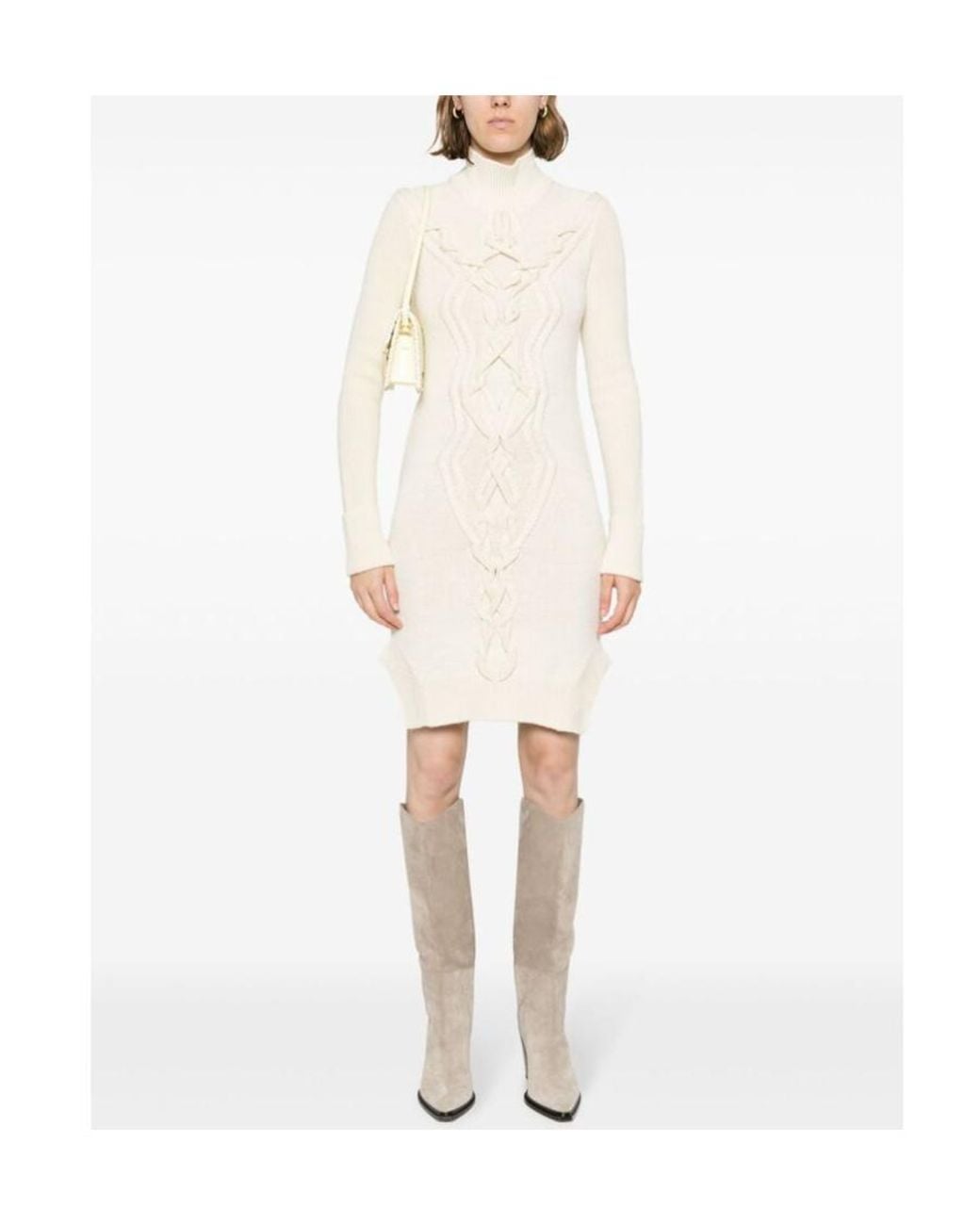 Isabel Marant White Embroidered High Neck Knitted Jumper