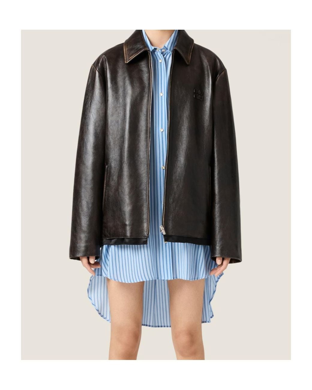 Miu Miu Black Nappa Leather Jacket