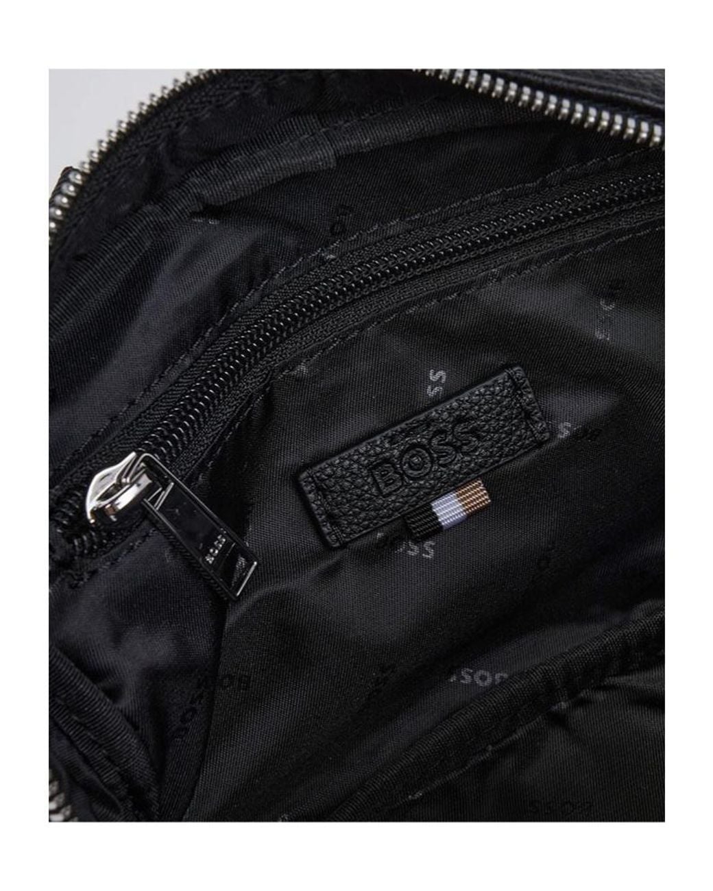Boss Black Logo Zip-Fastening Shoulder Bag for men
