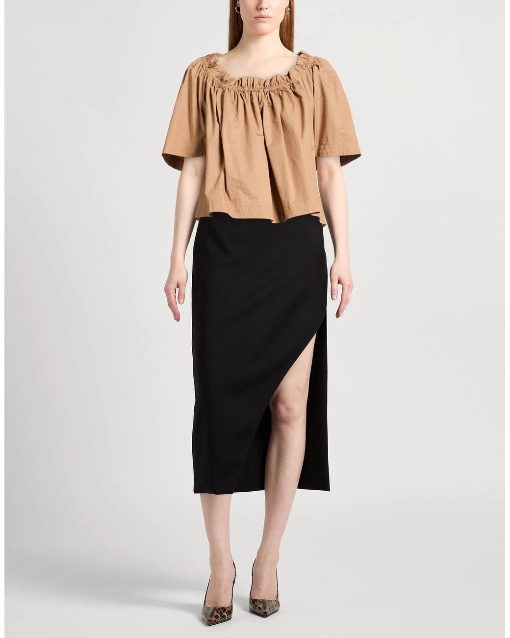 Saint Laurent Natural Solid-Color Short-Sleeved Shirt