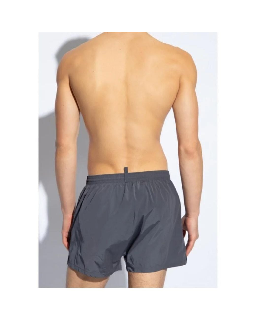 DSquared² Gray Elastic Waist Swimming Trunks for men