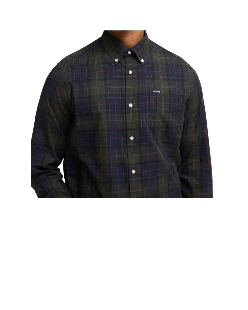 Barbour Blue Long-Sleeved Plaid Shirt for men