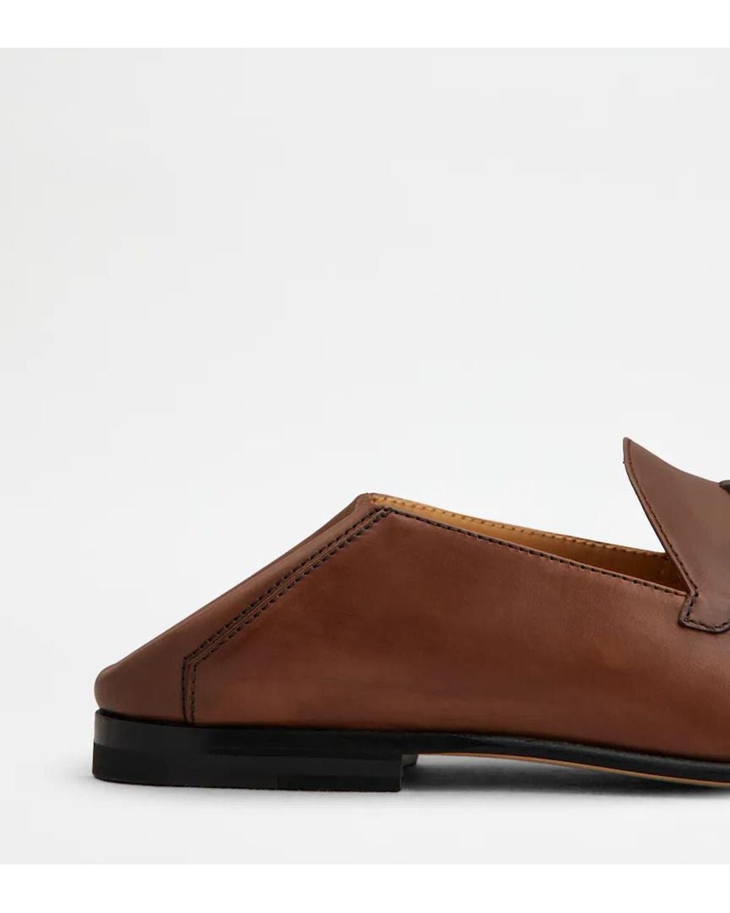 Tod's Brown Mocassin Sabot En Cuir