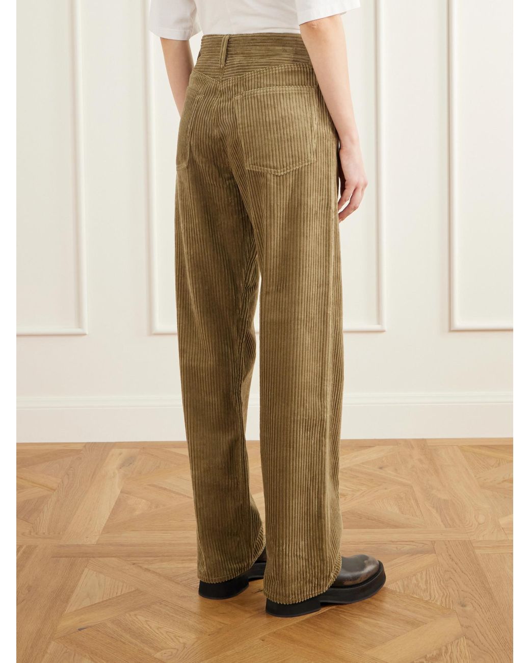 Agolde Natural Corduroy Straight-Leg Pants