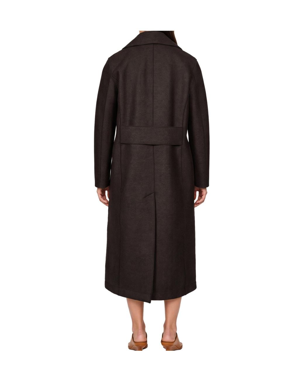 Harris Wharf London Black Notched-Lapel Double-Breasted Coat