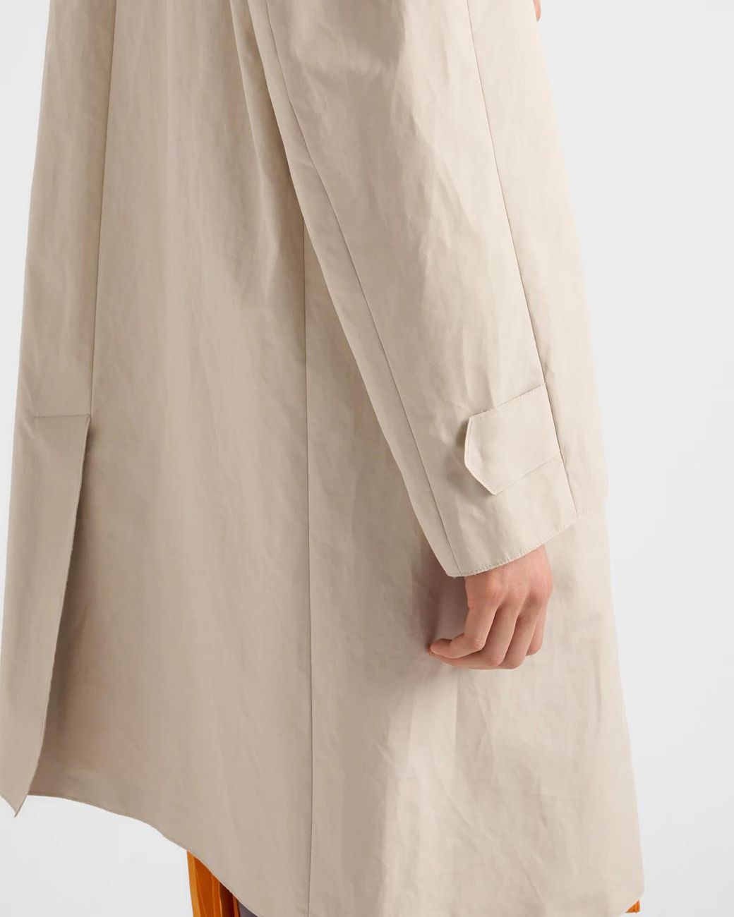Prada White Single-Breasted Double Poplin Coat