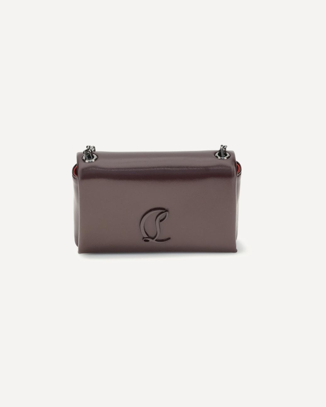 Christian Louboutin Gray Loubi54 Foldover Top Clutch Bag