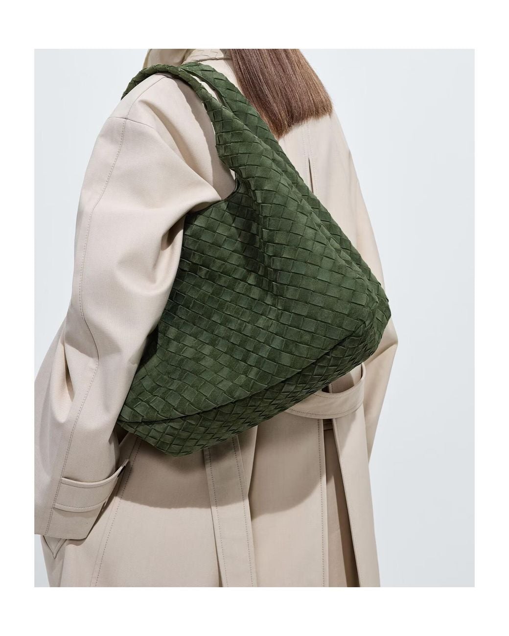Bottega Veneta Green Large Campana Shoulder Bag