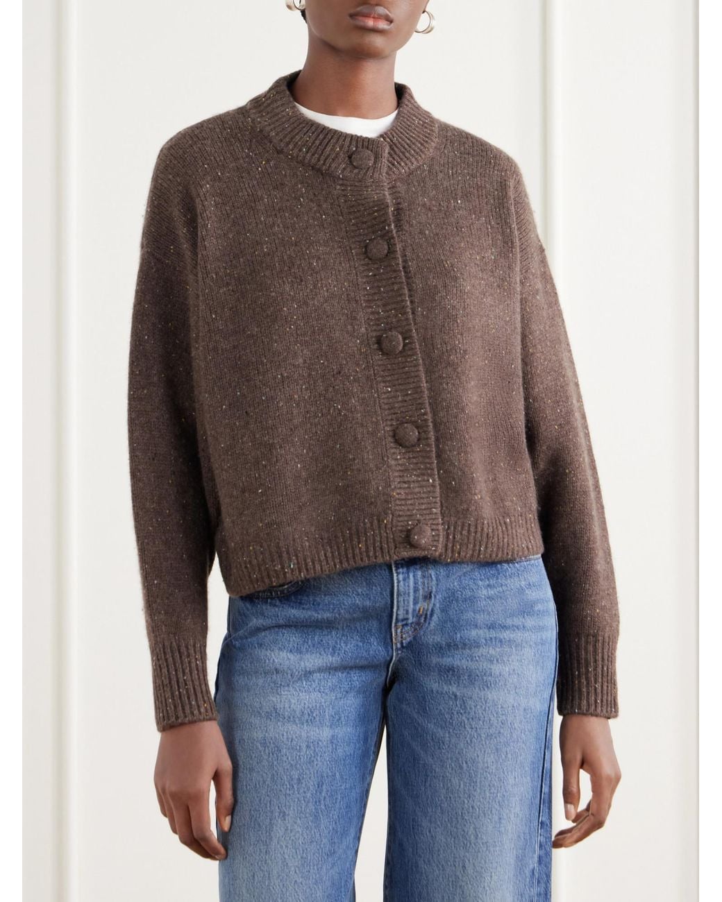 FRAME Brown Solid-Colored Cardigan