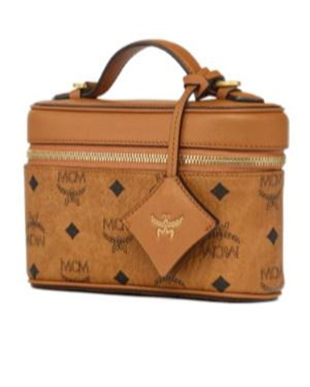 MCM Brown Aren Visetos Vanity Tote Bag