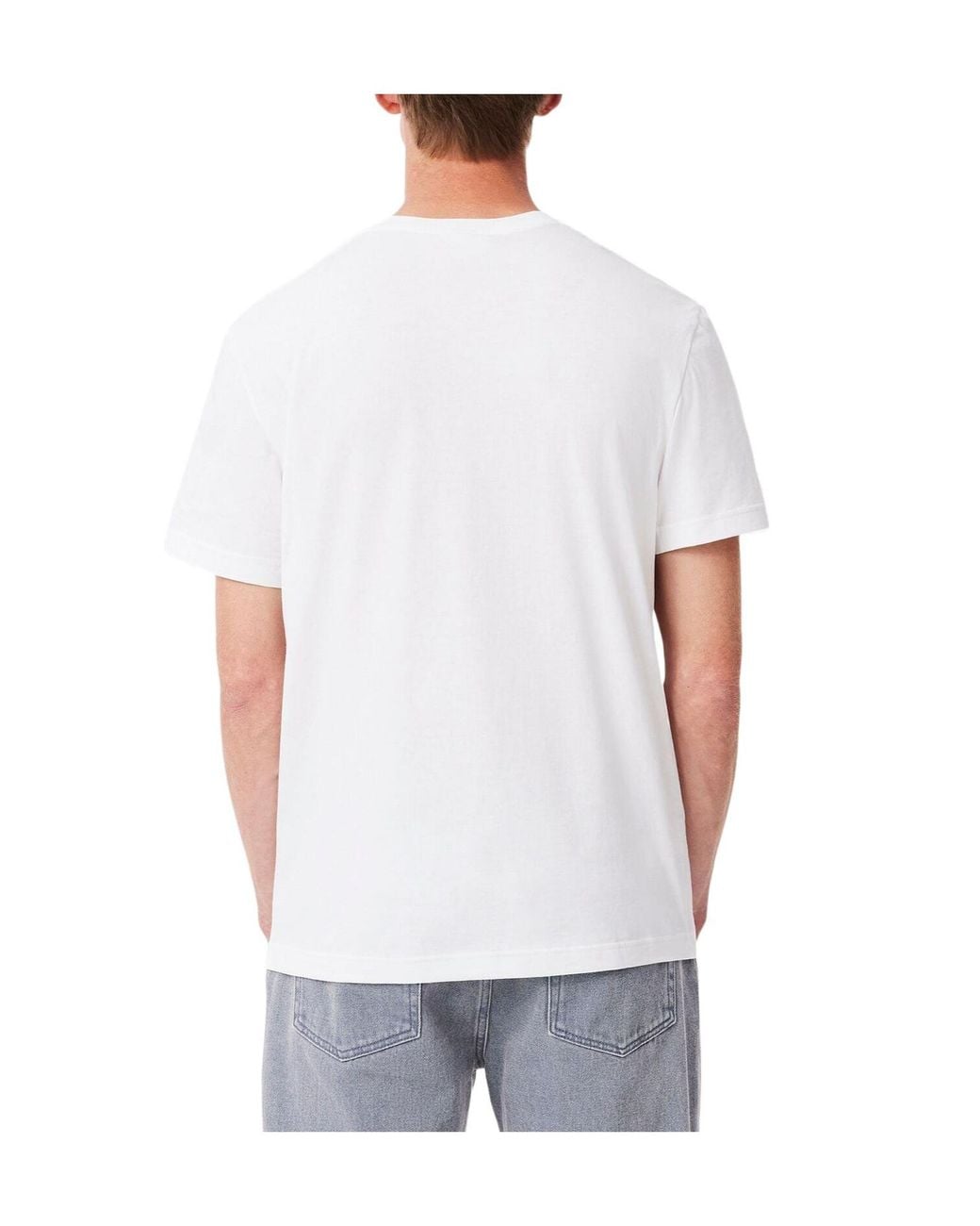 Lacoste White Cotton Shortsleeve Tshirt for men