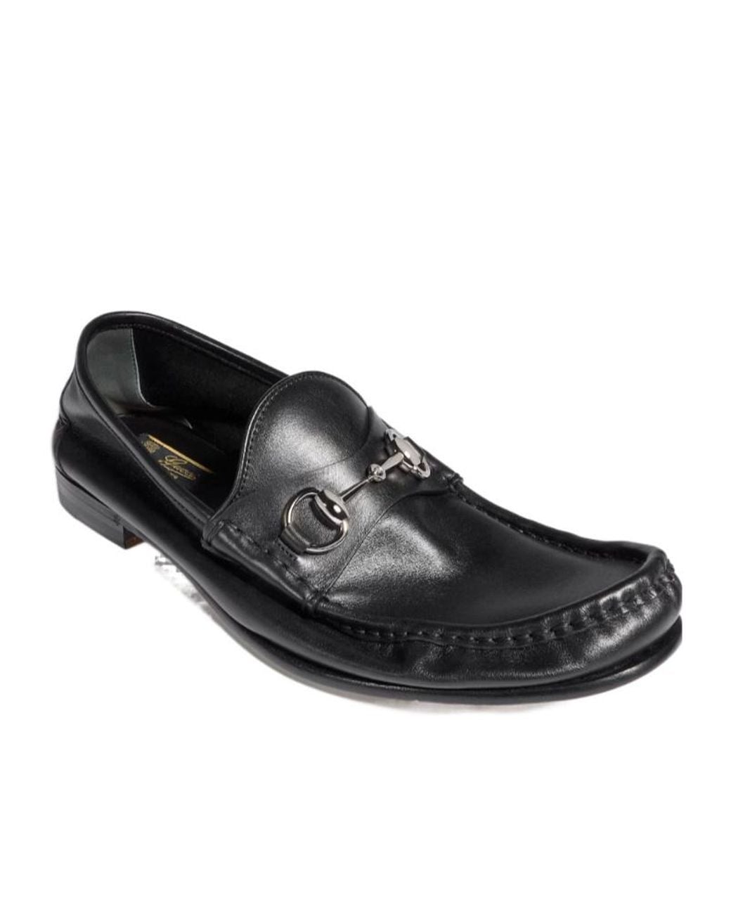 Gucci Black Lugano Horsebit Detailed Loafers for men