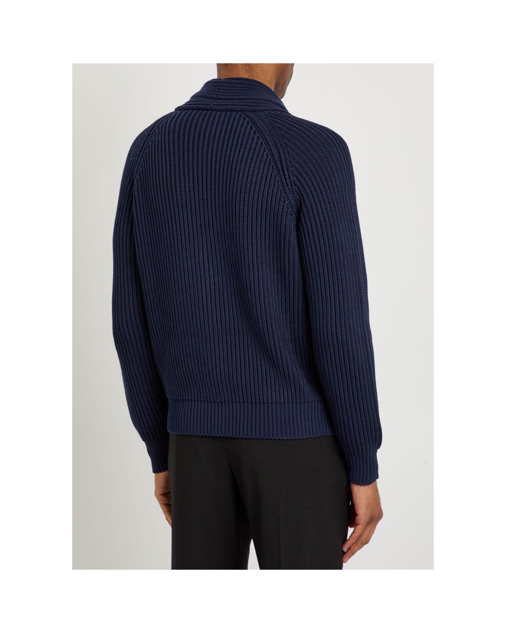 Tom Ford Blue Simple Cotton Silk Cardigan for men