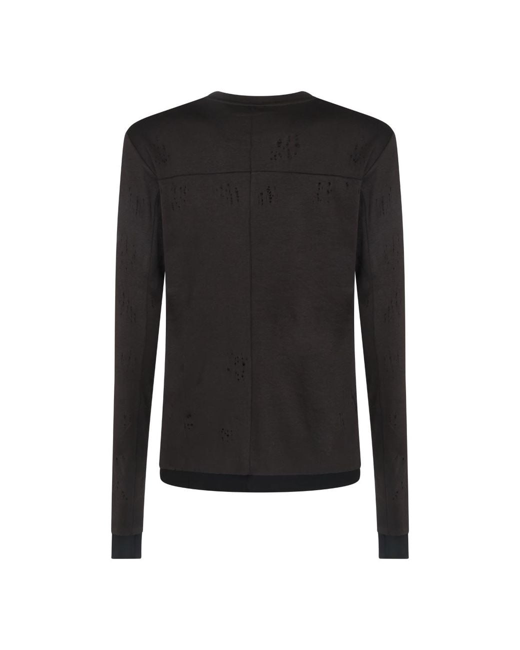Thom Krom Black Distressed Long-Sleeve T-Shirt for men