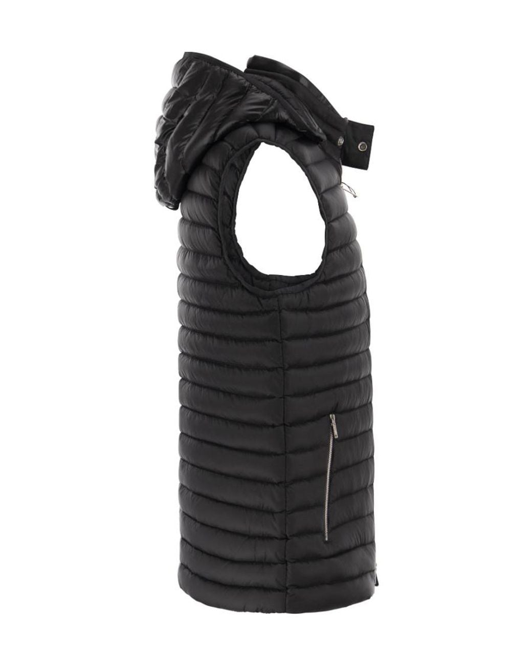 Moose Knuckles Black Logo-Patch Padded Gilet for men