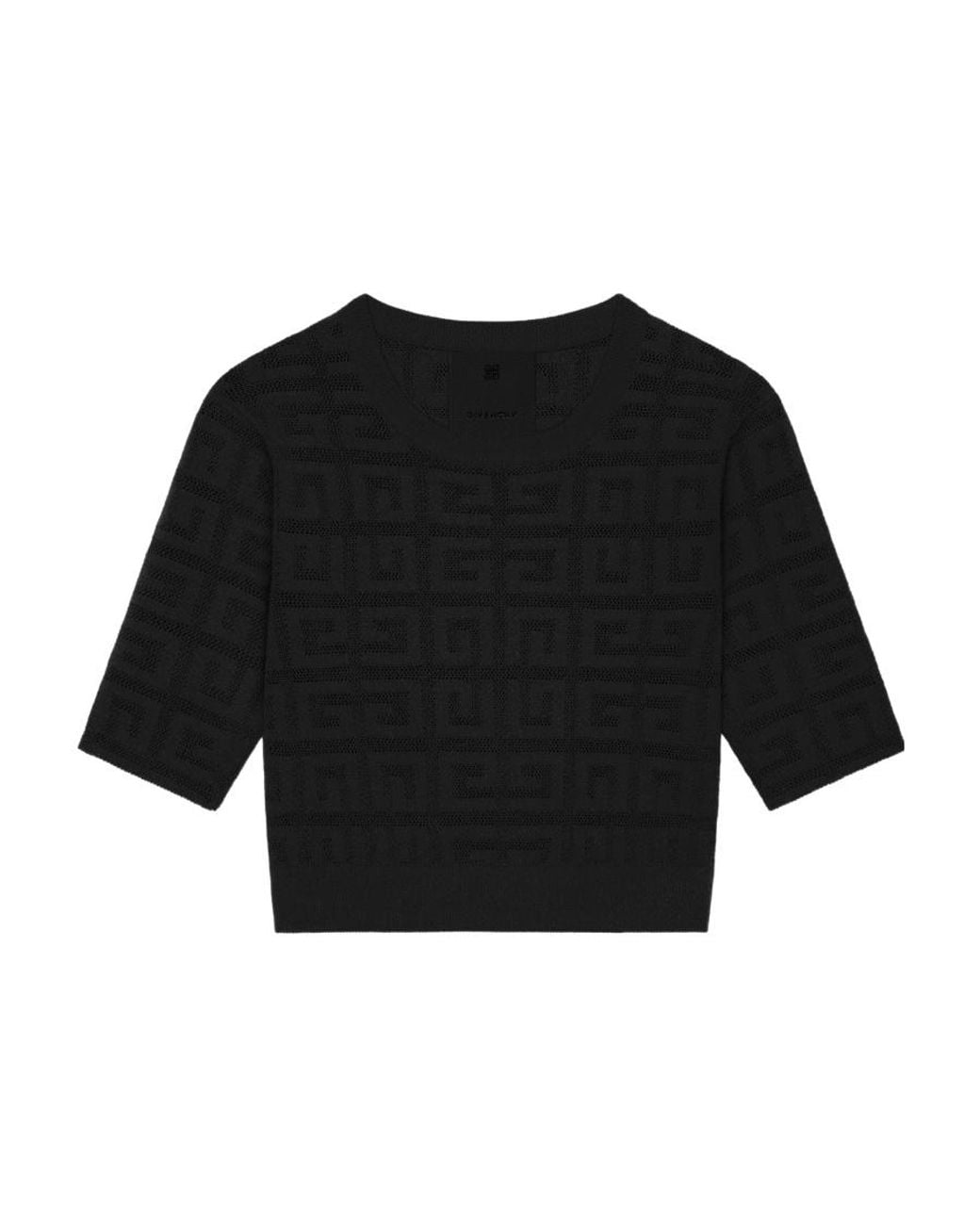 Givenchy Black Logo Detailed Cropped T-Shirt