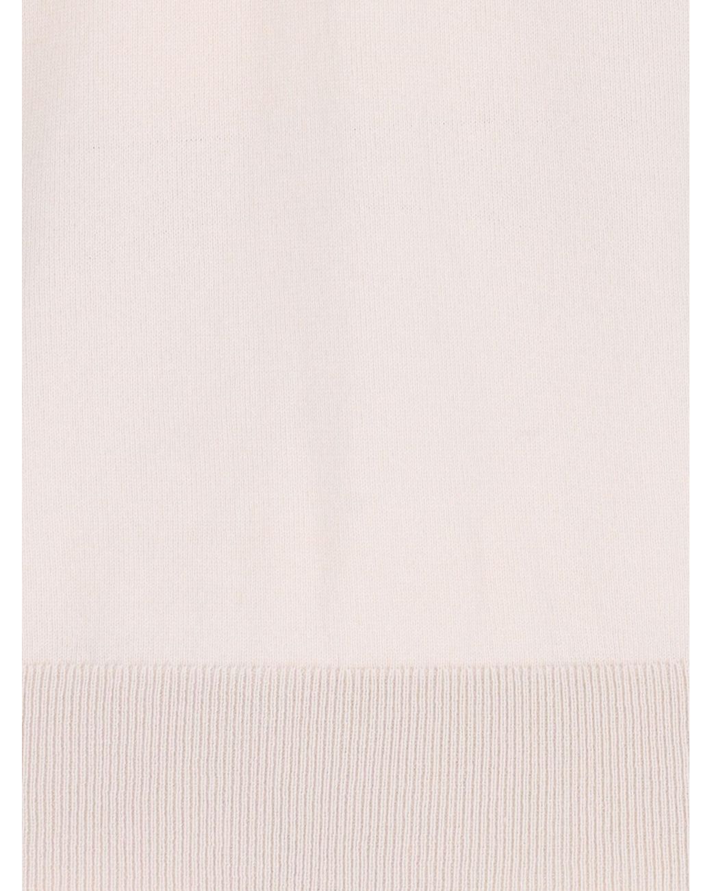 Loro Piana White V-Neck Long-Sleeved Top