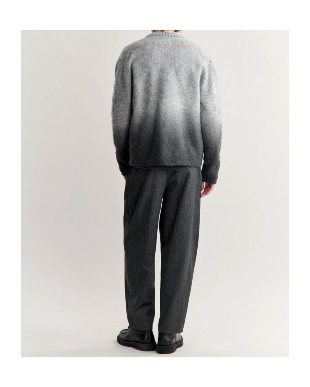 Maison Kitsuné Gray Ombré-Effect V-Neck Cardigan for men