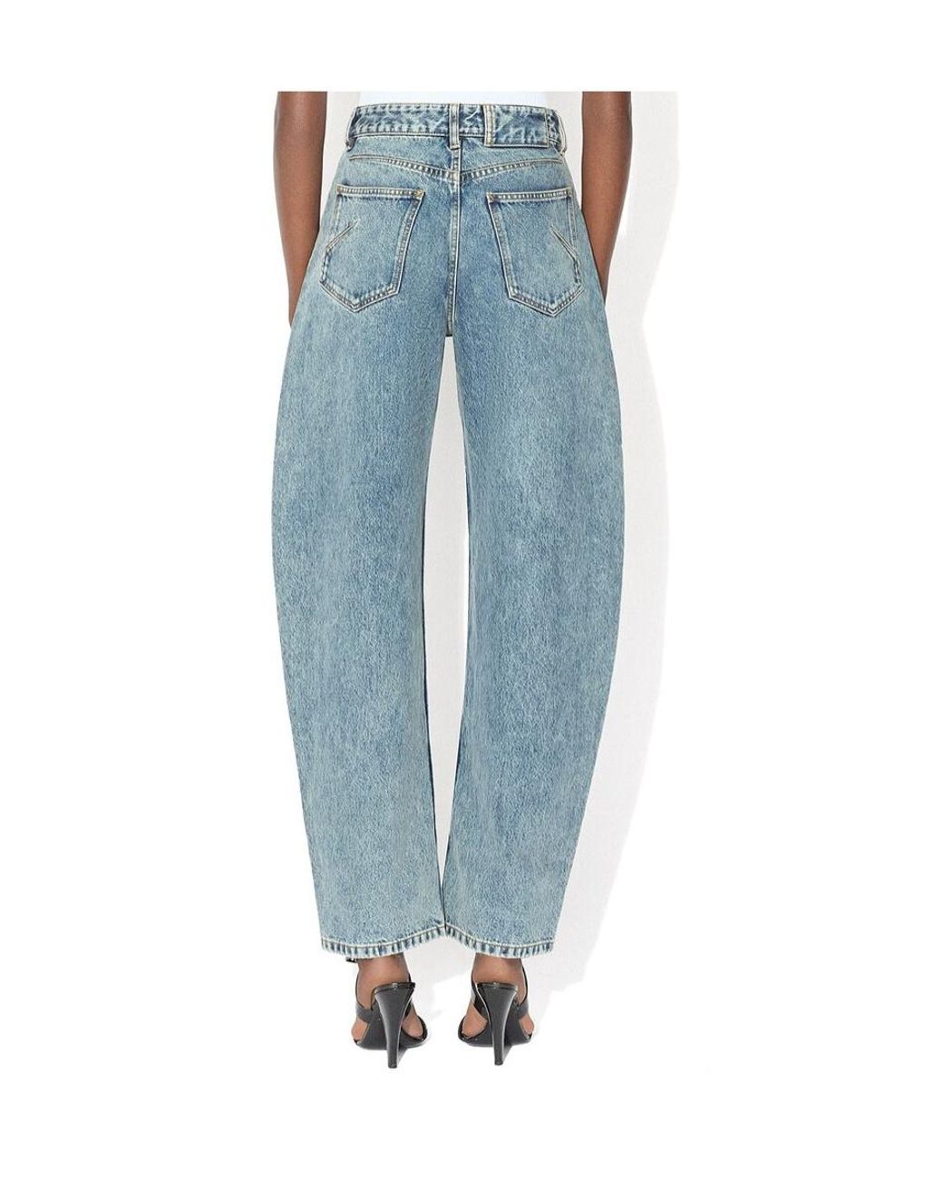 Alaïa Blue Alaïa Barrel-Leg Low-Rise Jeans