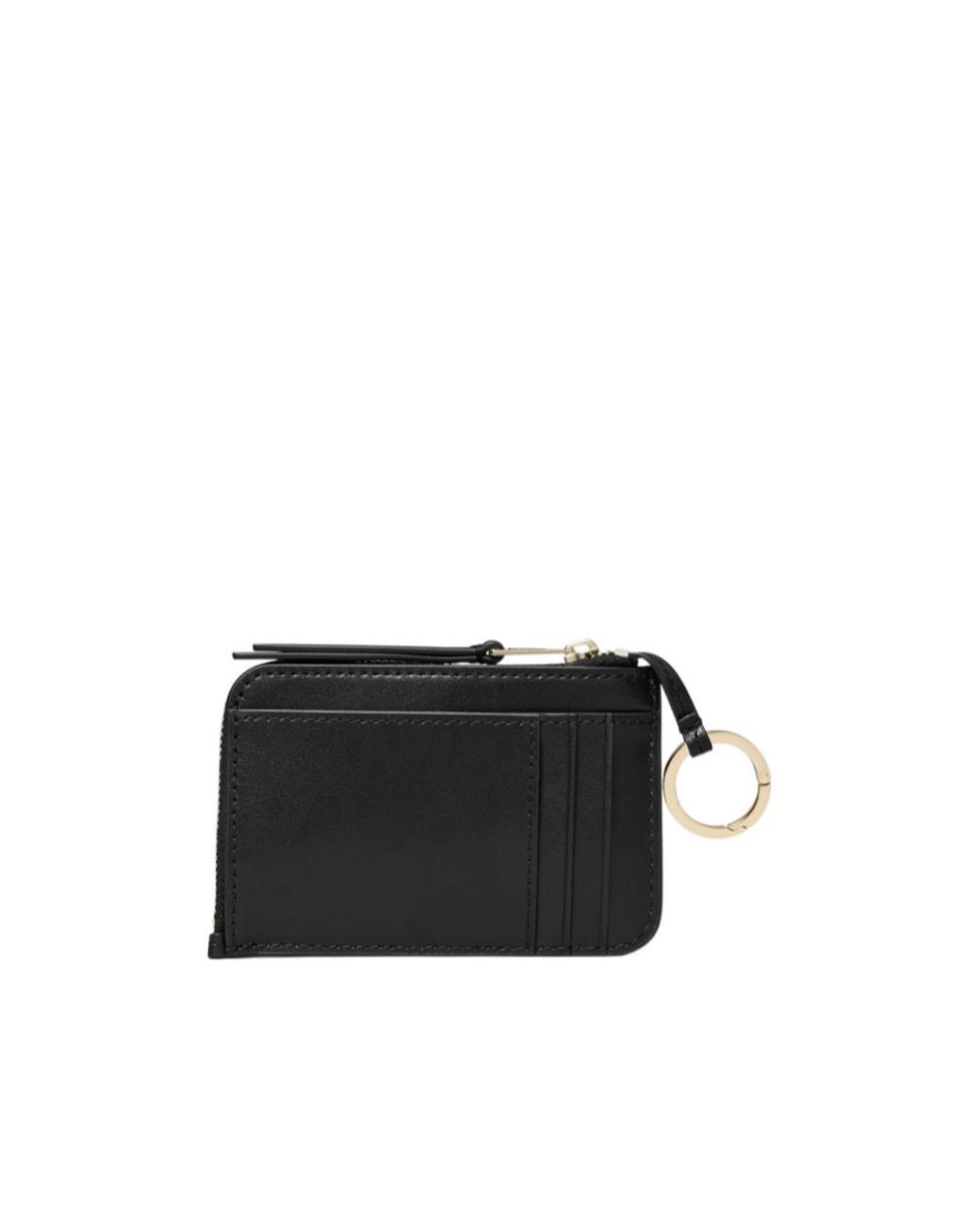 Tory Burch T Monogram Leather Zip Card Case in Black | Lyst