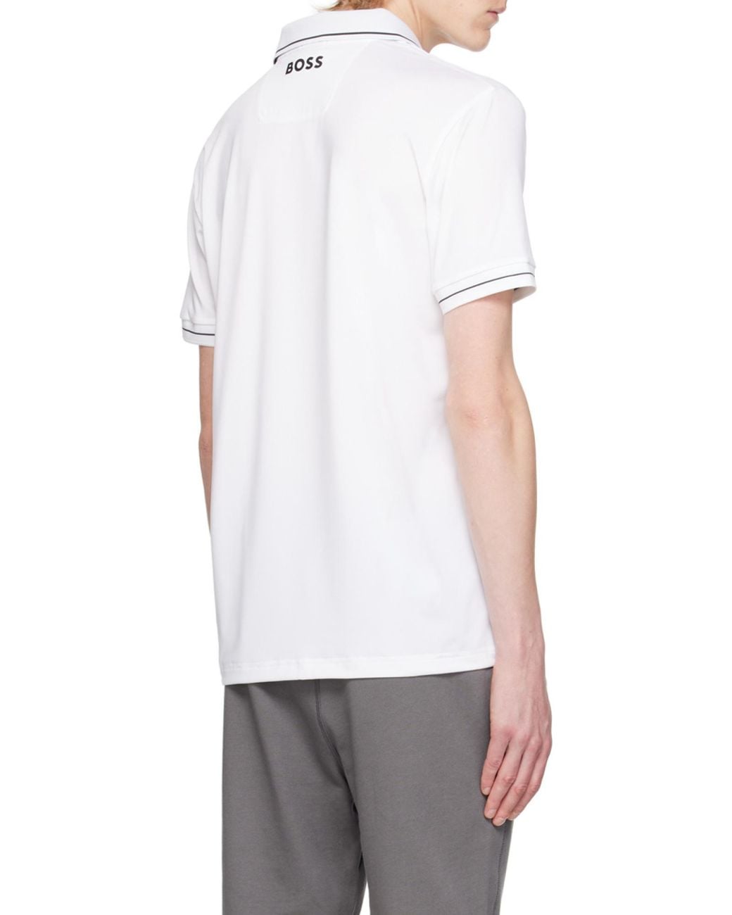Boss White Boss Logo Printed Short-Sleeved Polo Shirt for men