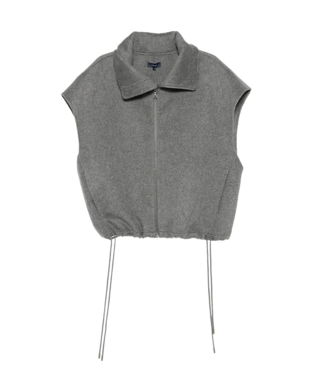 Soeur Gray Front-Zip Vest