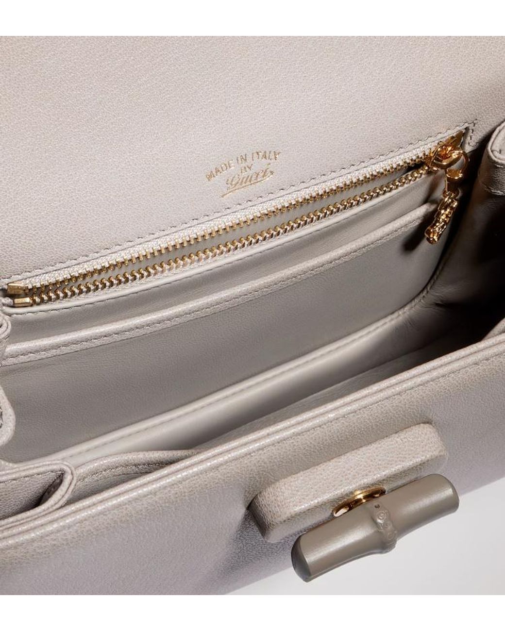 Gucci Gray Bamboo 1947 Small Bag