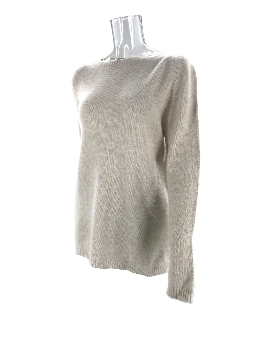 Max Mara Natural Round-Neck Long-Sleeved Sweater