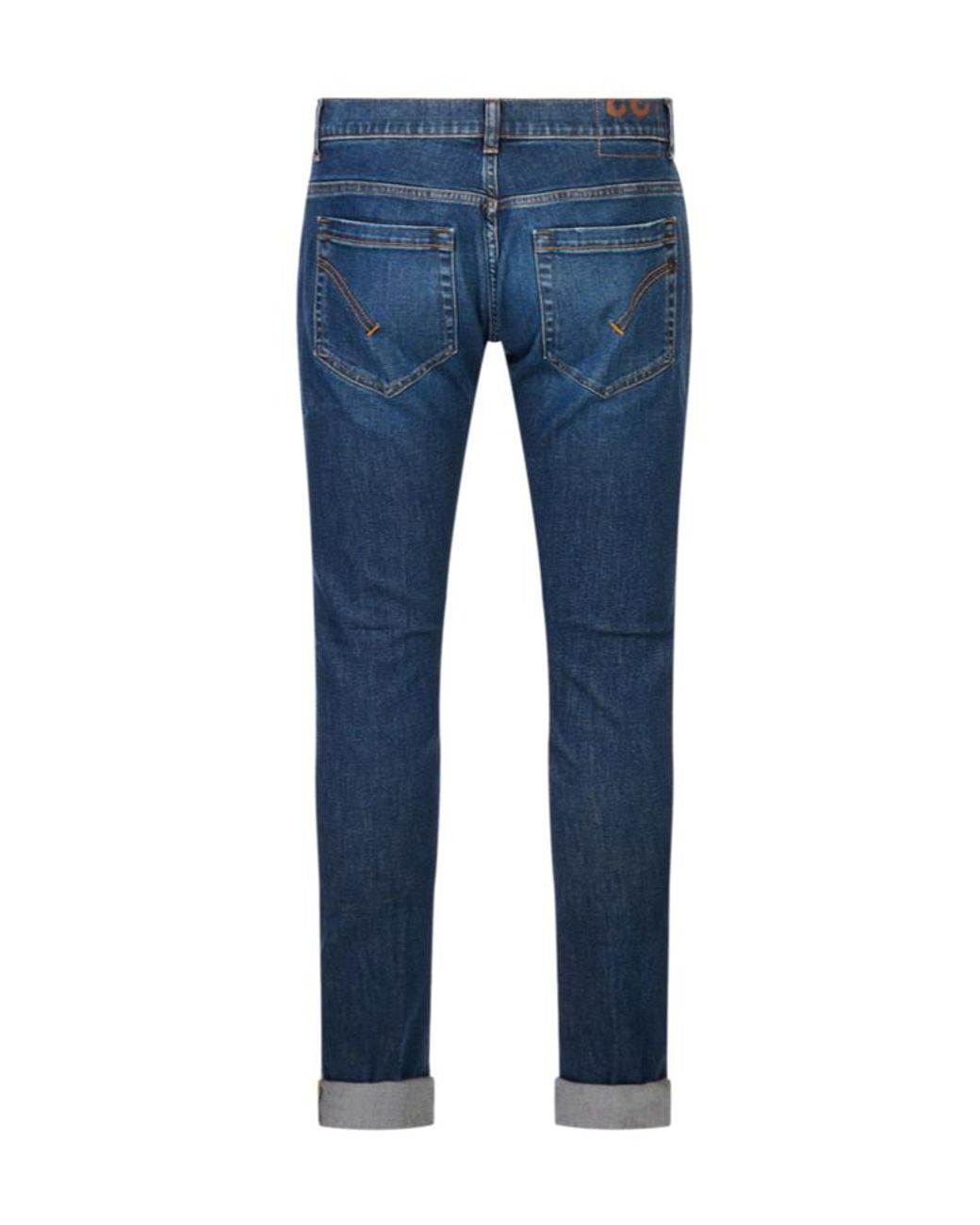 Dondup Blue Cuffed-Hem Denim Trousers for men