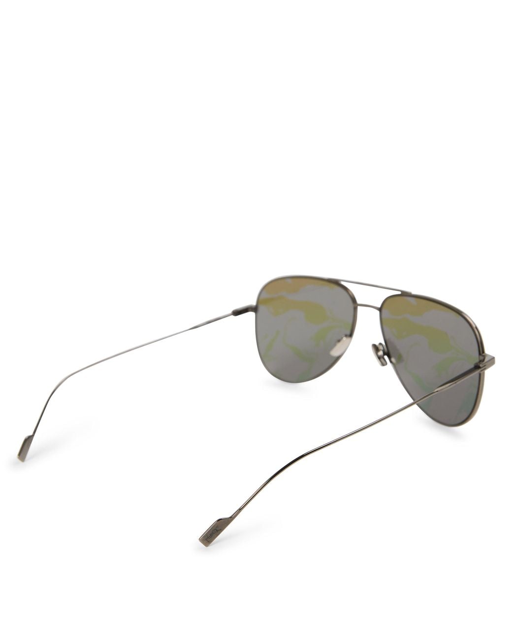 Saint Laurent White Ultra-Thin Metal Frame Aviator Sunglasses for men