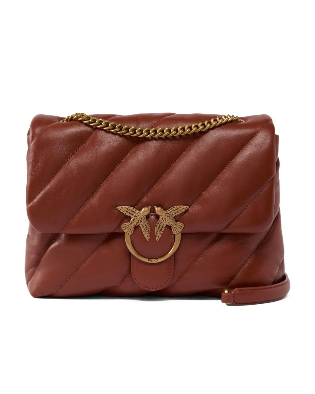 Pinko Brown Flap Shoulder Bag