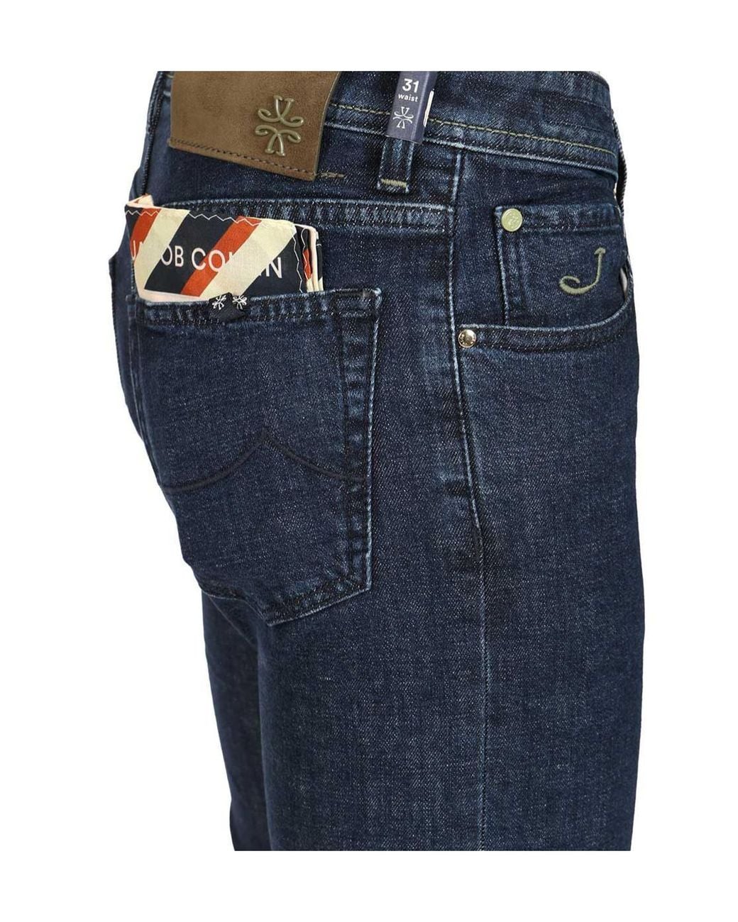 Jacob Cohen Blue Logo Patch Slim Fit Jeans for men