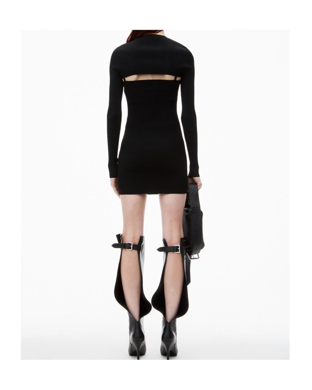 Alexander Wang Black Cropped Cardigan Twinset Dress