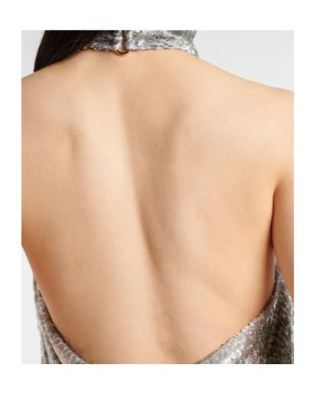 Stella McCartney Gray Halterneck Lamé Velvet Top