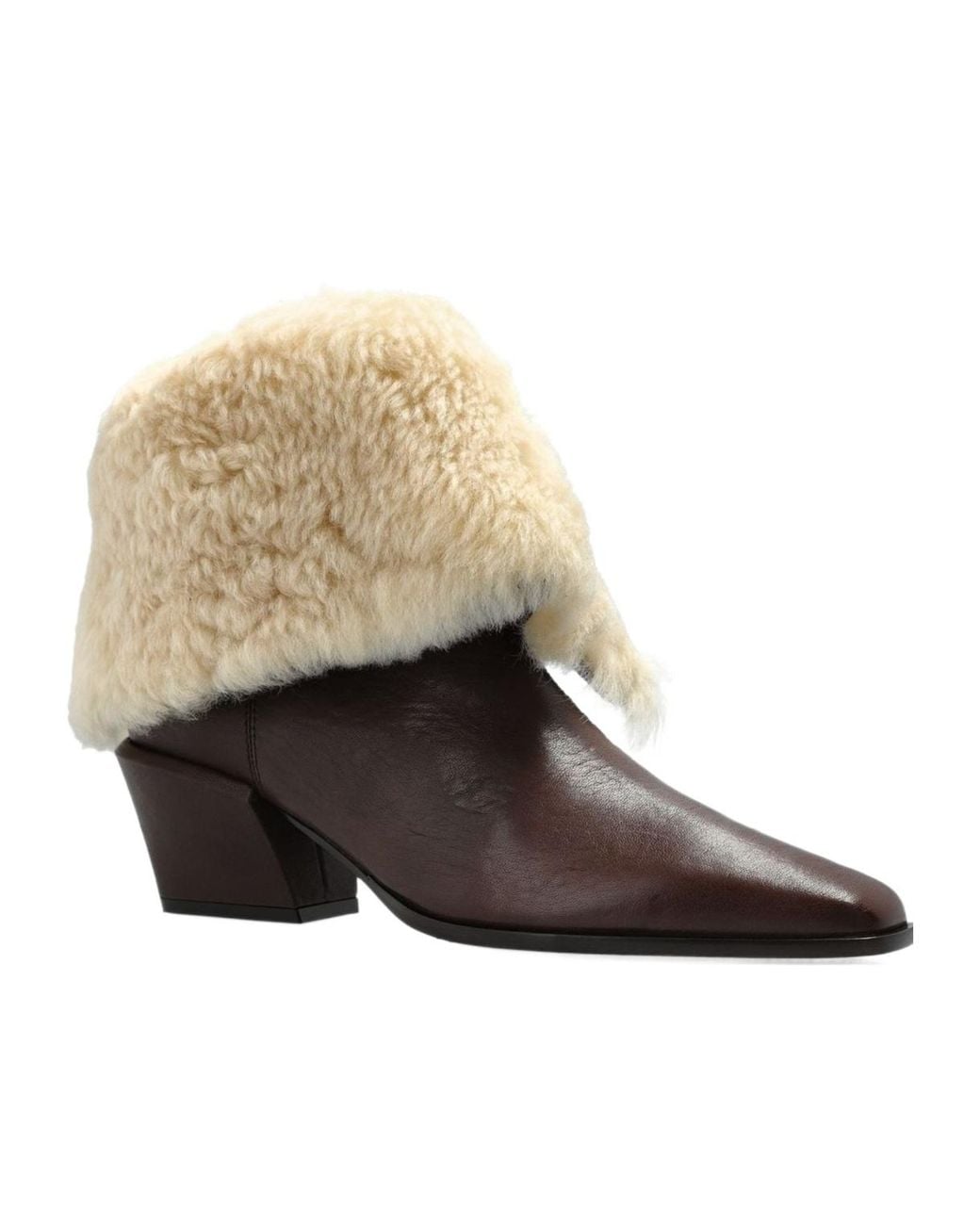 Paris Texas Natural Bettina Shearling Ankle Boots