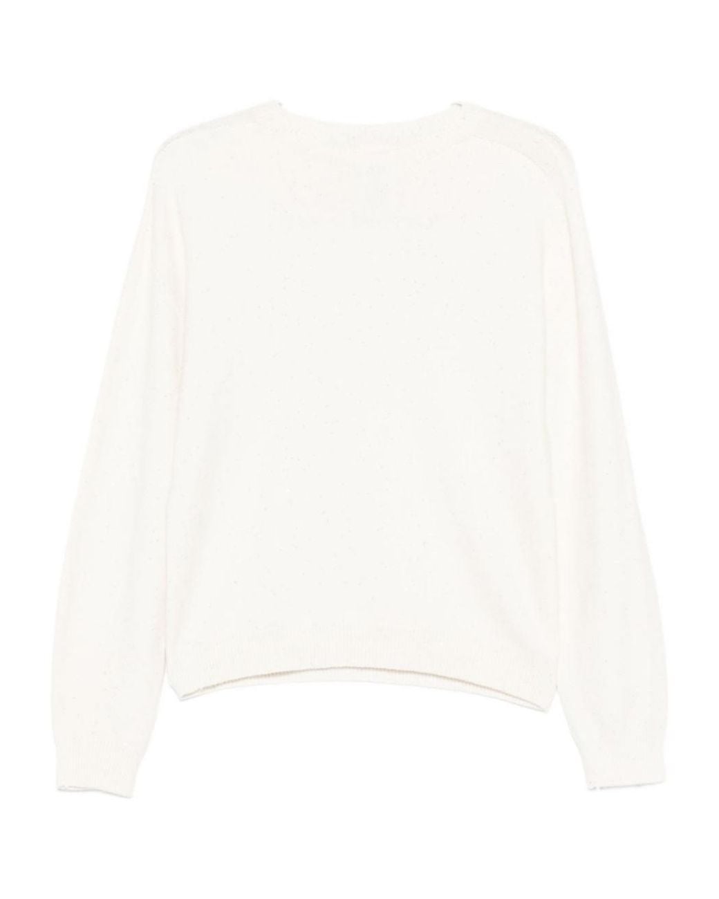Liu Jo White Embellished Crewneck Jumper